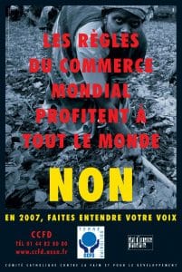 Affiche : les règles du commerce mondial profitent à tout le monde : NON