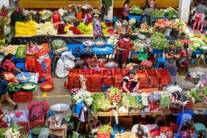 Le marché de Chichicastenango, a lieu deux fois par semaine. Il est le plus grand et le plus ancien marché autochtone d'Amérique centrale. Les accords de libre-échange peuvent fragiliser les petits producteurs locaux qui ne peuvent pas rivaliser avec les prix des grandes multinationales